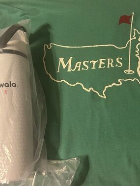 Golf Owala White Textured Water Bottle with Black Handle